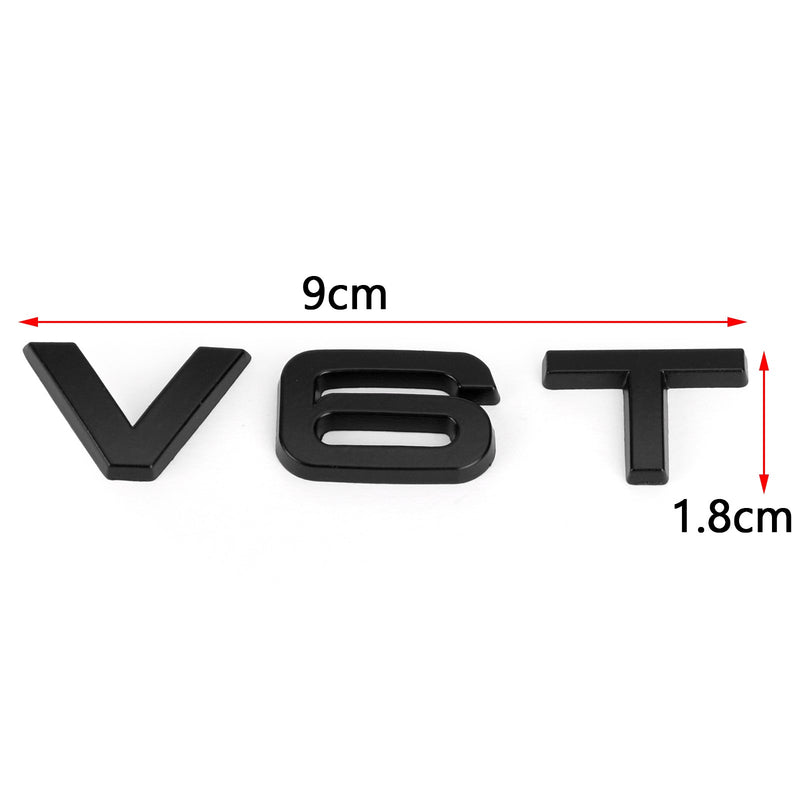V6T Emblem Badge Fit For AUDI A1 A3 A4 A5 A6 A7 Q3 Q5 Q7 S6 S7 S8 S4 SQ5 Black Generic