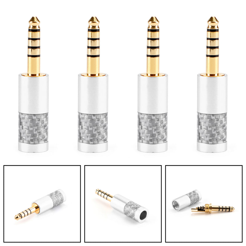 4PCS 4.4mm 5 Pole Balance Plug Audio Connector For NW-WM1Z NW-WM1A Silver