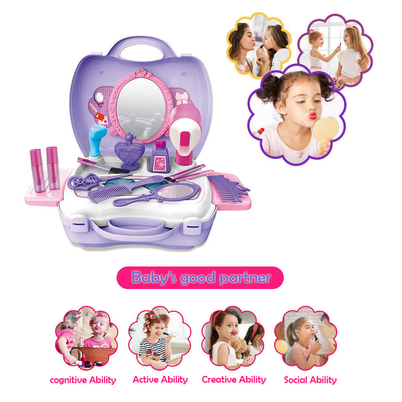 Makeup Toy for Little Girls Kids 21Pcs Pretend Play Cosmetic Set Kit Beauty Toys