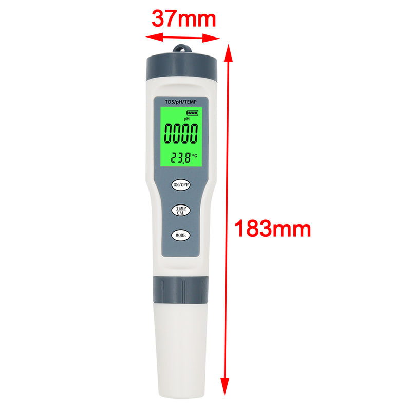 3 In 1 Digital PH TDS TEMP Waterproof Water Quality Meter Tester Test Pen Tool