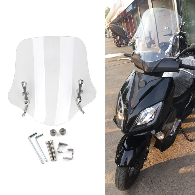 Universal ABS Plastic Motorcycle Windshield Windscreen with Mounting Kit Generic