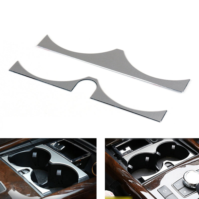 Steel Inner Water Cup Holder Cover Trim For Benz E Class W212 2014-2015 Silver Generic