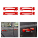 Carbon Black Red Silver Door handle Cover Trim Decoration Exterior For Wrangler JL 2018+ Generic