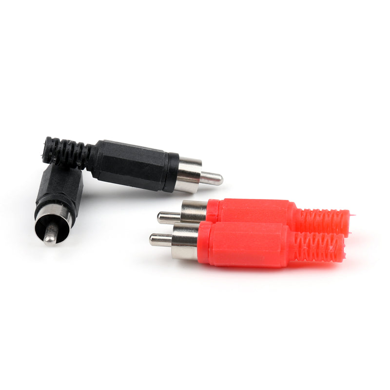 20 Pcs RCA Plug Solder Type Audio Cable Connector Red And Black