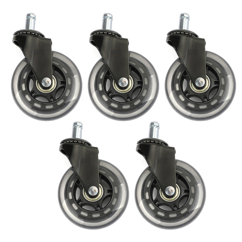 Set of 5 Office Chair Caster Swivel Wheels Replacement Floors Heavy Duty 3 inch