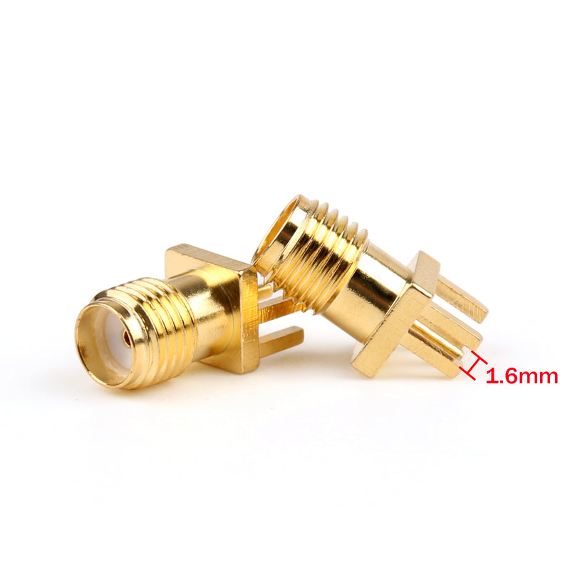 10 Pcs Gold SMA Female Nut Bulkhead Solder Deck PCB Clip Edge Mount RF Adapter