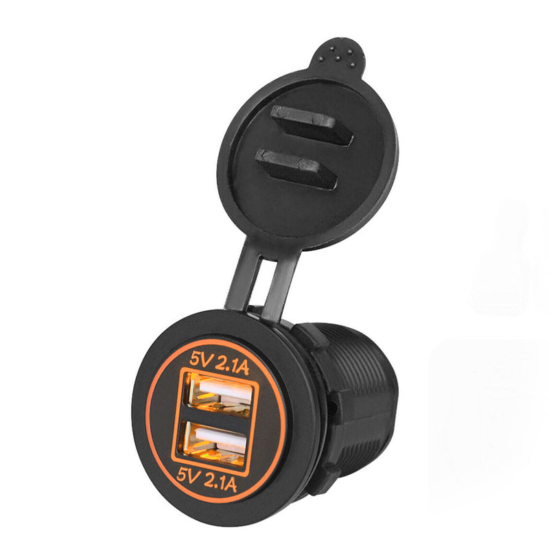 Dual 2.1A USB 4.2A Charger 12V Fast Socket Power Outlet For Car Motorcycle