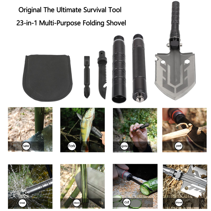 Original The Ultimate Survival Tool 23-in-1 Multi-Purpose Folding Shovel