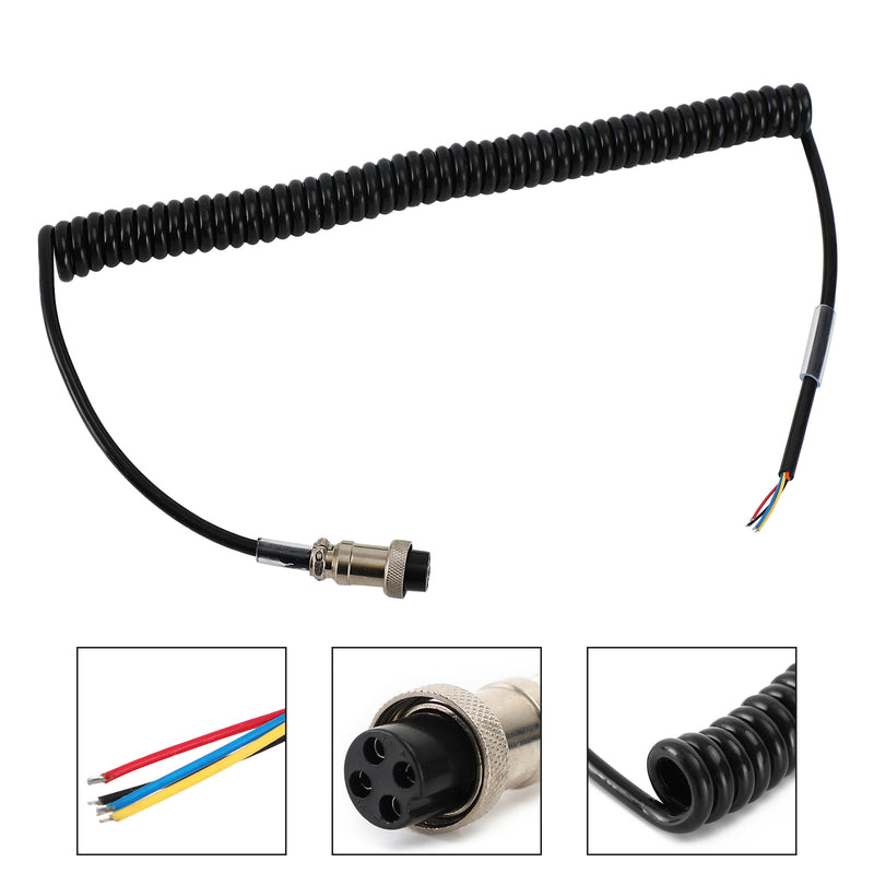 Microphone Coiled Replacement Cord Cable 4 Pin For Pr550Pr3100 Car Walkie Talkie