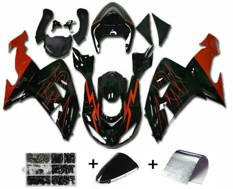 Red Black Injection Fairing Kit Plastic Fit for Kawasaki ZX10R 2006 2007 Generic