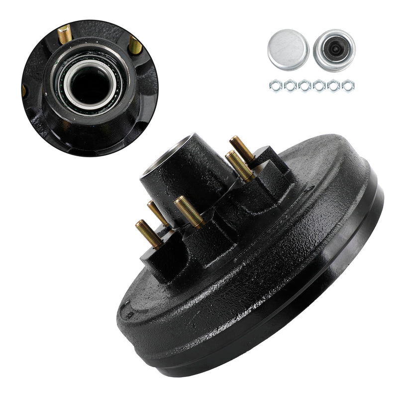 Grease Trailer Hub and Drum Assembly for 5.2&6K Axles-12"-6 on 5-1/2-Pre-Greased