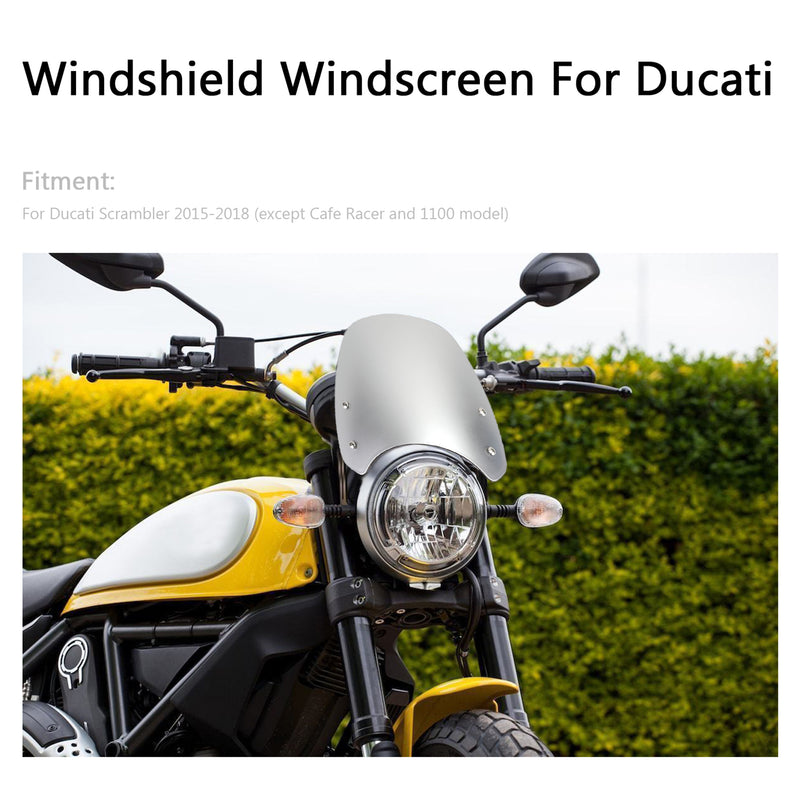 Windshield Windscreen Wind Defector protection For 15-2018 Ducati Scrambler Silver Generic