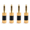 4Pcs 4.4mm Headphone Plug Carbon Fiber Adapter For Sony NW-WM1Z NW-WM1A Gold