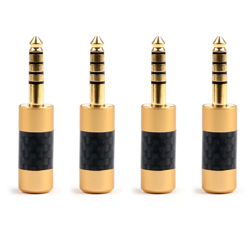 4Pcs 4.4mm Headphone Plug Carbon Fiber Adapter For Sony NW-WM1Z NW-WM1A Gold