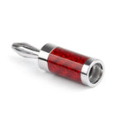 4Pairs HIFI Rhodium Plated Carbon Fiber Speaker Cable Banana Terminal Plug B/R