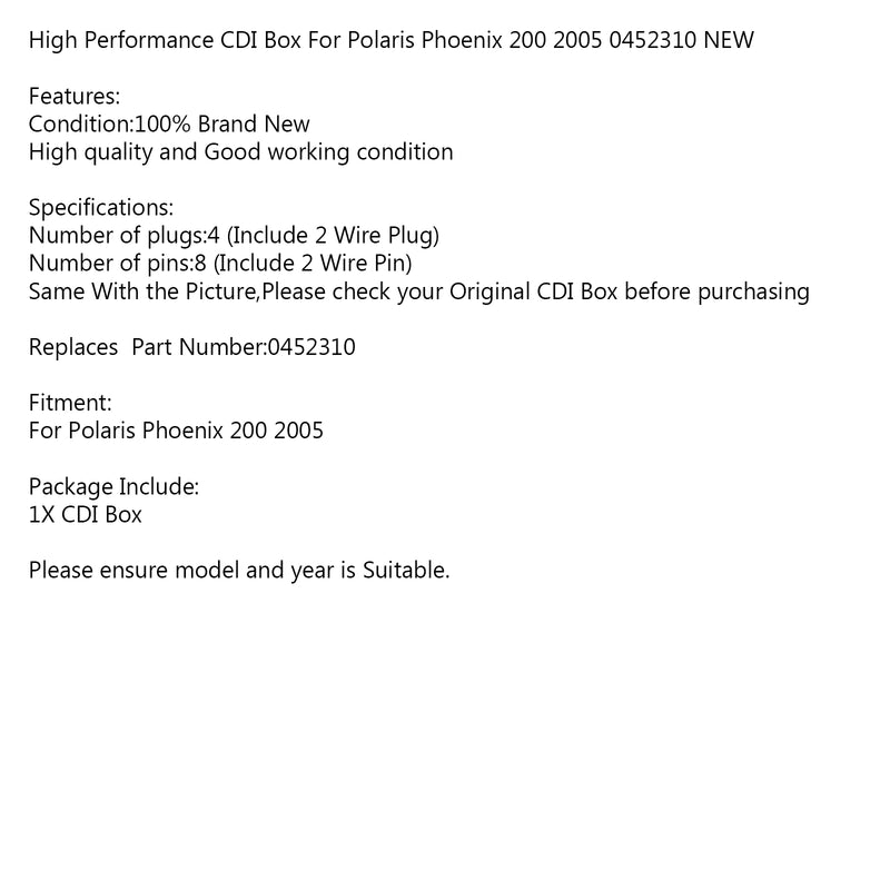 High Performance CDI Box Fit For Polaris Phoenix 200 2005 OEM