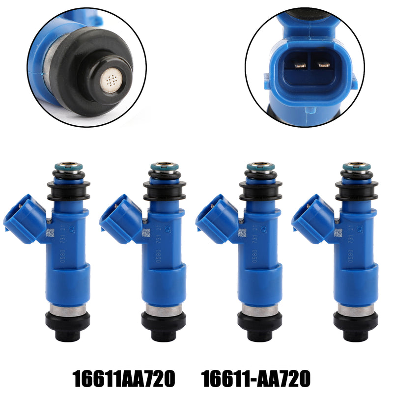 4PCS Dark Blue 565cc Fuel Injectors Fit WRX / STI 16611-AA720 2.5L Generic