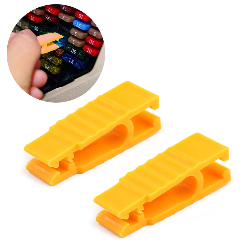 2 × Fuse Puller 30mm Car Automotive Mini Micro Blade Fuse Tool Extractor Yellow
