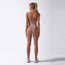 2Pcs Womens Snake Skin Pants Set Lounge Wear Tracksuit Yoga Gym Sport Suit