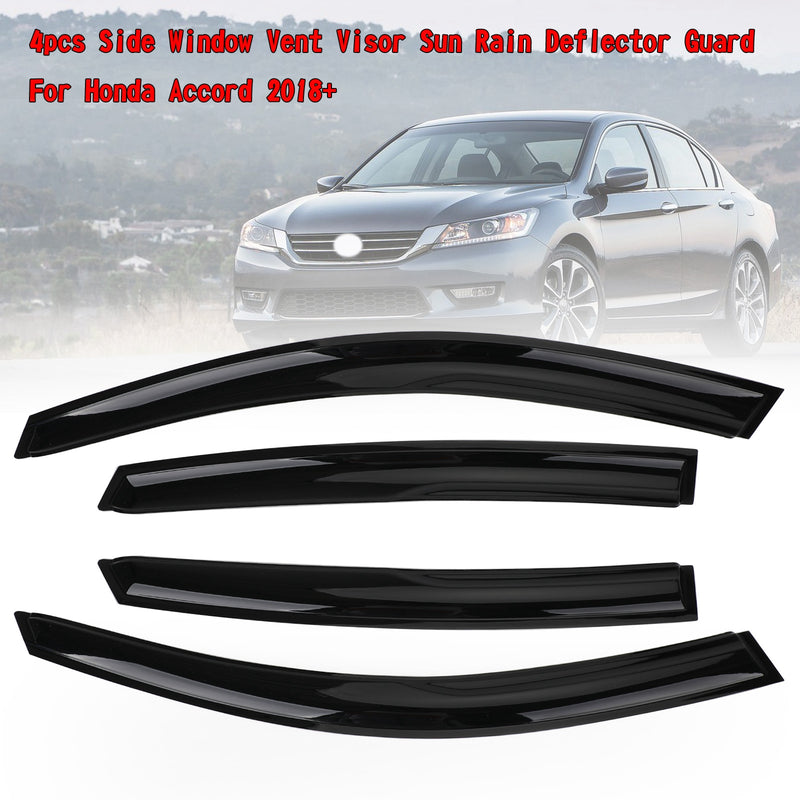 4pcs Side Window Vent Visor Sun Rain Deflector Guard For Honda Accord 2018+ Generic