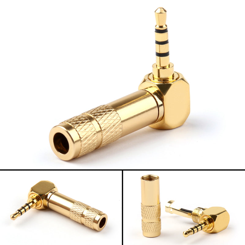 4PCS 2.5mm 4 Pole TRRS Mini Audio Male Plug Right Angle 90¡ã Connector Gld