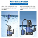 3/4 HP 2642GPH 550W Submersible Water Pump Swimming Pool Dirty Flood Clean Pond