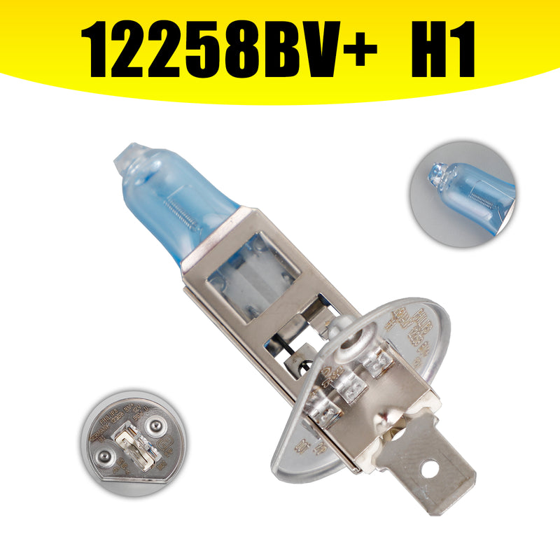 For Philips 12258BV+ BlueVision 4000K Car Headlight Bulbs H1 12V55W P14.5S