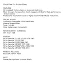 Clutch Friction Plate Kit Set For Yamaha XS1100 FJ1200 XJ1100 XJR1200 XJR1300 Generic