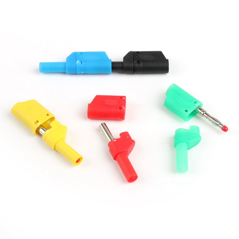 60 Pcs Seal Insulated Safety Protection 4mm Banana Plug 5 Colors