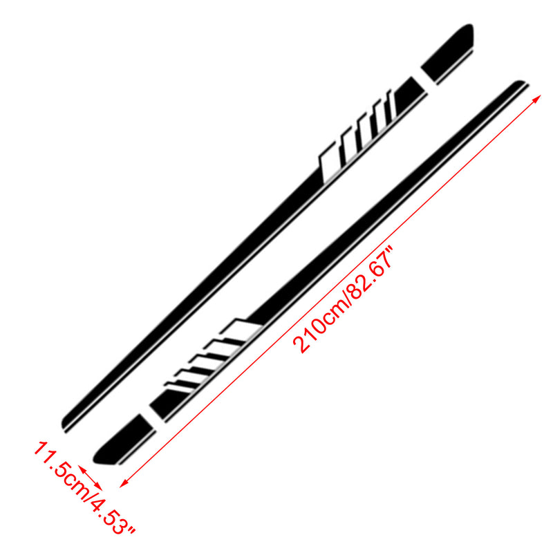 2pcs Mercedes Benz W205 C Class AMG Side Skirt Stripes Decal Sticker Black