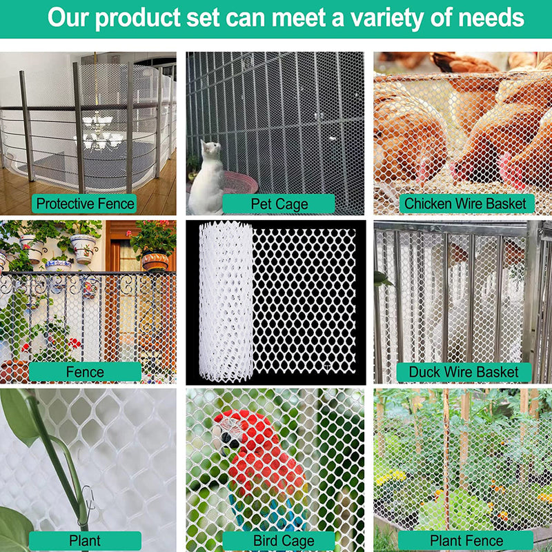15.7IN Plastic Chicken Fence Floral Netting Mesh Garden Patio Protective Net