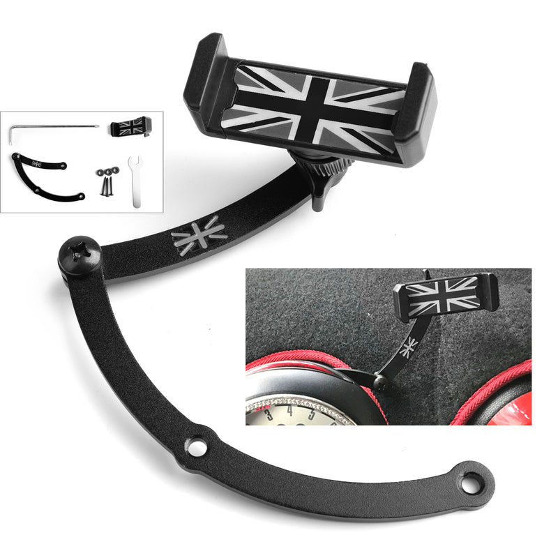 Union Jack Car Cell Phone Mount Folding Holder For Mini Cooper R55/56/57/60/61 A