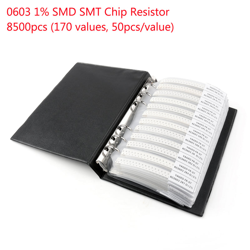 8500PCS 0603 1% SMD Chip SMT Resistor 170 Values Sample Book YAGEO DIY Kits