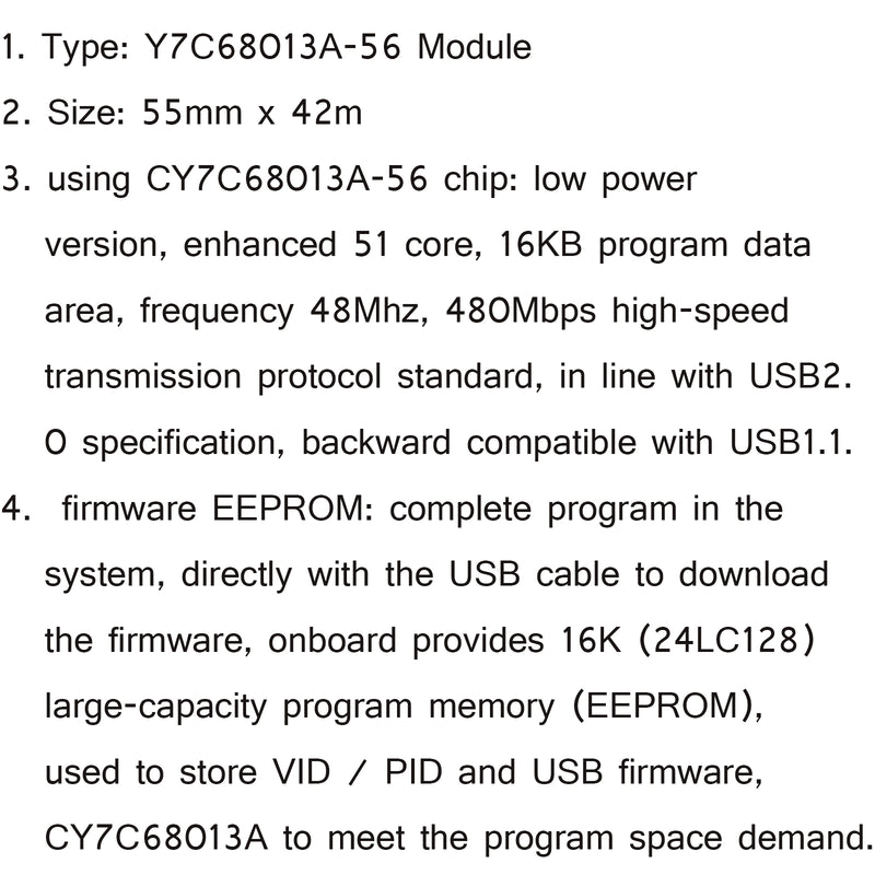 4Pcs CY7C68013A-56 EZ-USB FX2LP USB 2.0 Develope Board Module Logic Analyzer