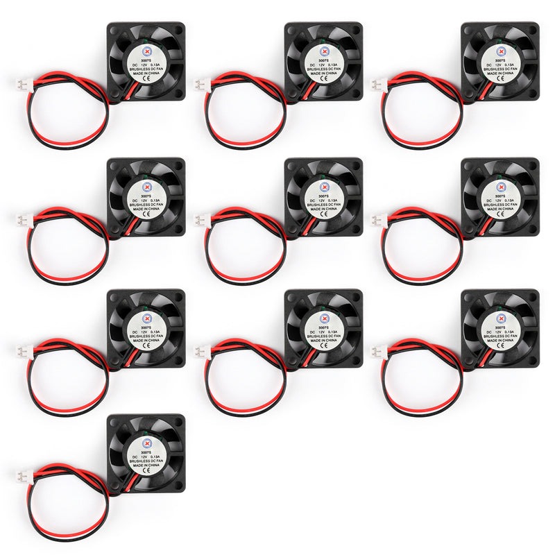 10PCS DC BrushleS Cooling PC Computer Fan 12V 3007S 30x30x7mm 0.13A 2 Pin Wire
