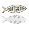 3D Car Decal Emblem Sticker Religious God For Jesus Christian Fish Symbol Silver