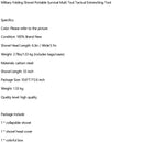 Military Folding Shovel Portable Survival Multi Tool Tactical Entrenching Tool