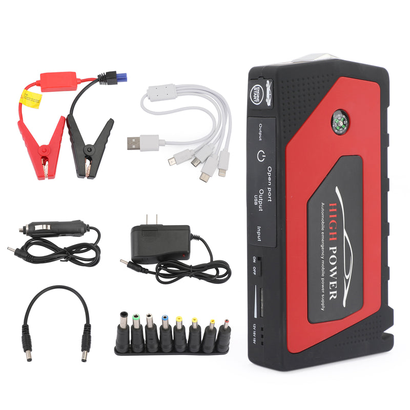 Power Bank Battery Booster Clamp Kits 69800mAh Car Jump Starter Portable 4-USB