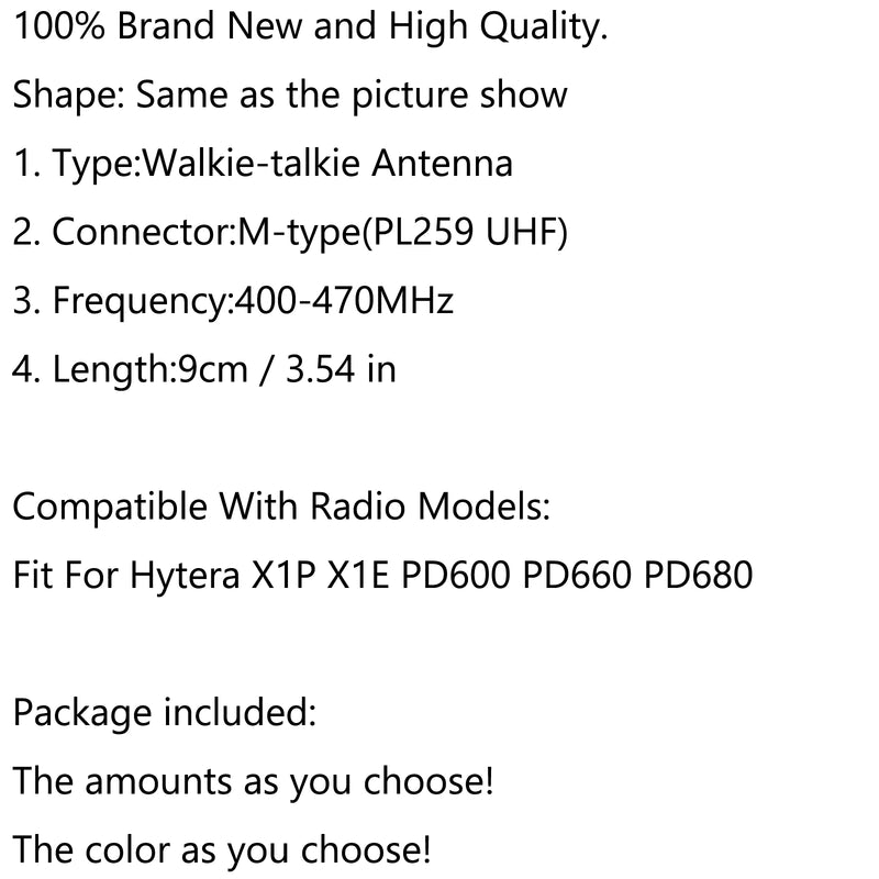 8PCS UHF 400-470MHz Car Radio Antenna For Hytera X1P X1E PD600 660 PD680