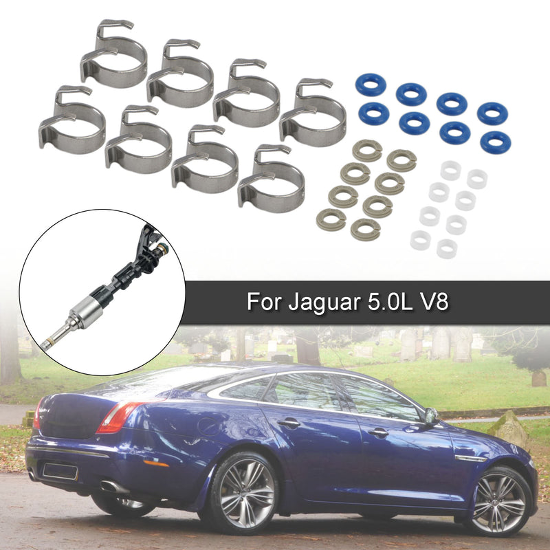 Range Rover Jaguar 5.0L V8 8PCS Fuel Injectors Repair Seal Kit 0261500105 FJ1161 8W93-9F593-AD
