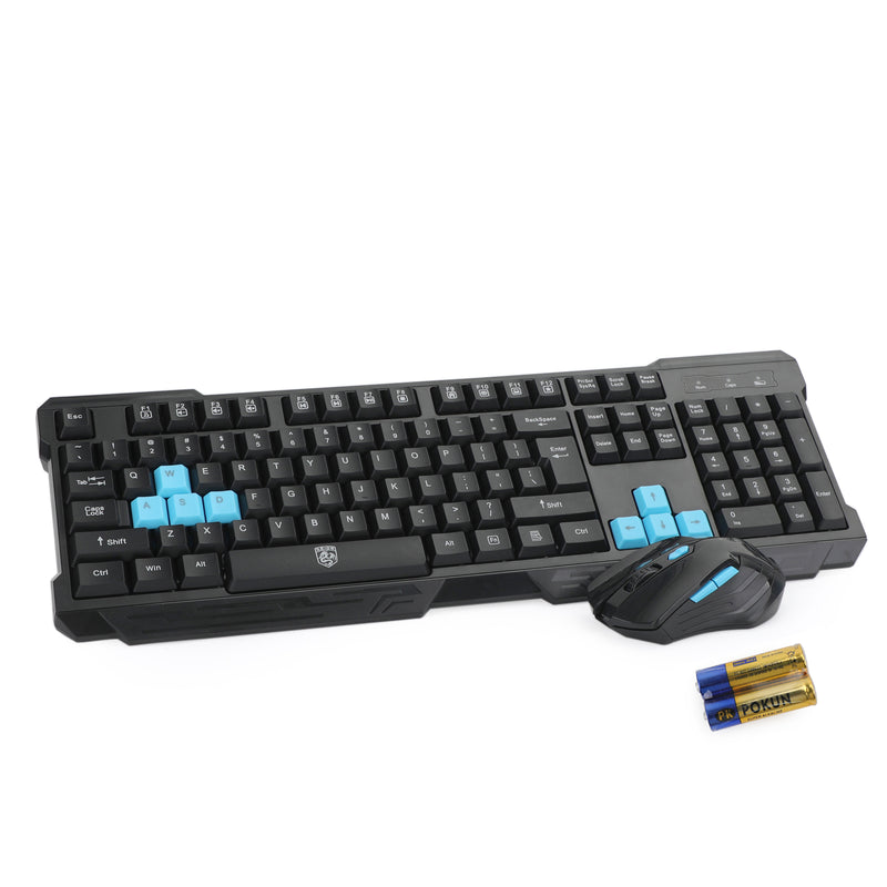 Multimedia 2.4GHz Wireless Gaming Keyboard with USB Ergonomic Mouse DPI Control