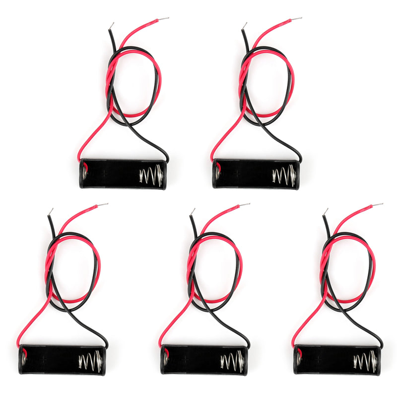5Pcs 2-Wired 12V 23A MN21 MS21 Battery Case Box Holder Black With Cable