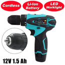 12V 32N.m 2-Speed Electric Lithium-Ion Battery Cordless Drill Mini Drill