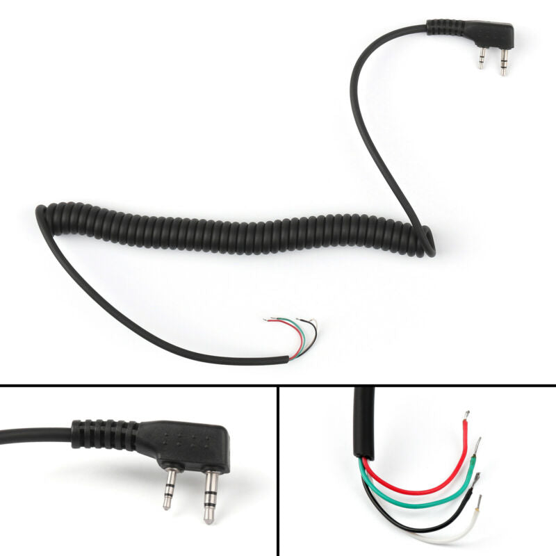 Speaker Mic Cable Line for Baofeng 2 pin 4 Wire UV5R Kenwood TK370 Motorola