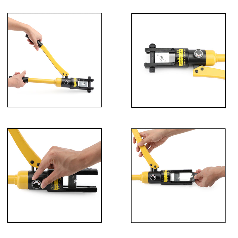 Improved 16 Ton Hydraulic Wire Battery Cable Lug Terminal Crimper With 13 Dies