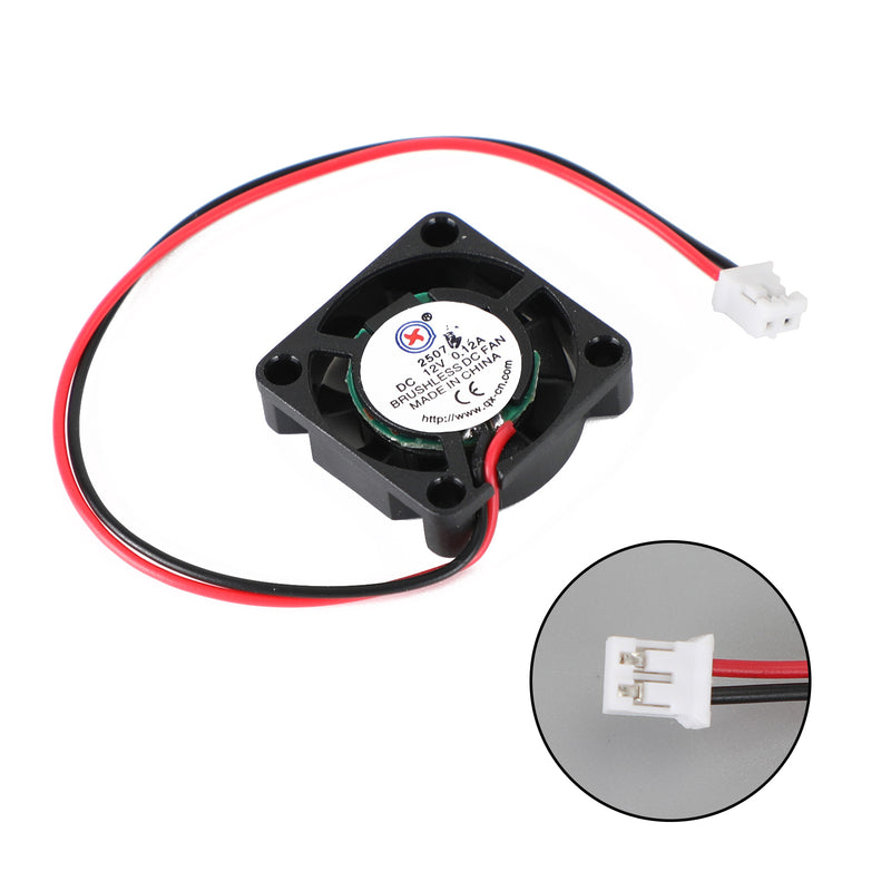 2 Pin Wire Brushless DC Cooling Blower Fan 12V 0.12A 2507 25x25x7mm