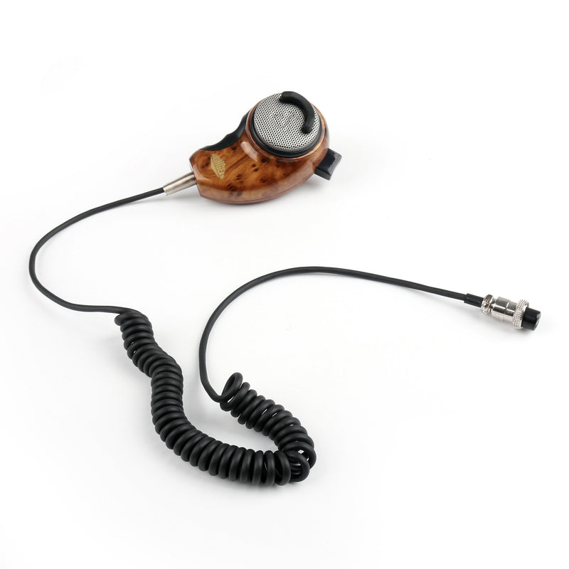 Wood Grain HG-M84W 4 Pin Noise Cancelling CB Microphone For Cobra Uniden