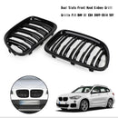 Gloss Black Dual Slats Front Hood Kidney Grill Grille Fit BMW X1 E84 2009-14 SUV Generic