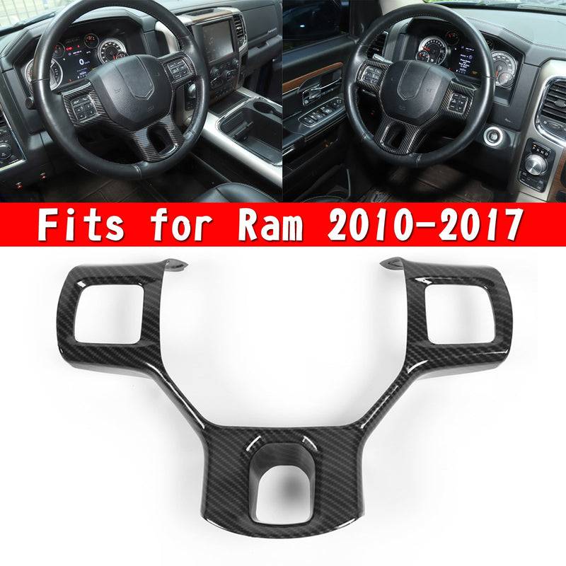 Carbon Fiber ABS Interior Steering Wheel Panel Cover Trim For Ram10-17 Generic