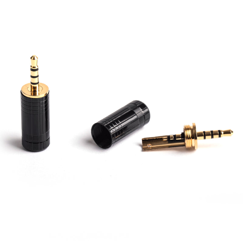 2PCS Mini 2.5mm Stereo 4 Pole Male Plug Audio Connector High Quality Black